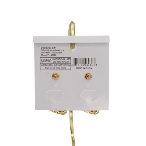 DBello Accessories Pierced Earrings Gold Tone CZ Black Rhinestone Triangular - Picture 4 of 6